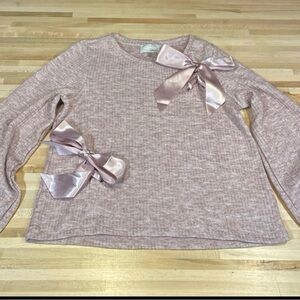 Cupio Pink Blouse with Satin Bows